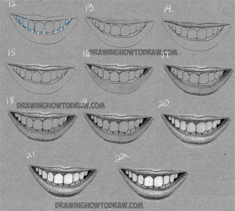 How to Draw a Mouth Full of Teeth : Drawing a Smiling Mouth and Teeth ...