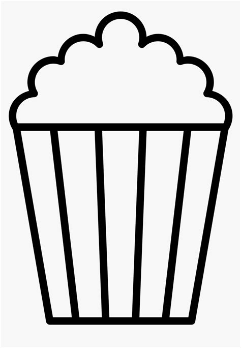 Popcorn Clip Art Black And White, HD Png Download - kindpng