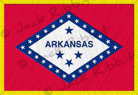 Arkansas Flag Patch with Gold Border Graphic by Jack Ribbit · Creative Fabrica