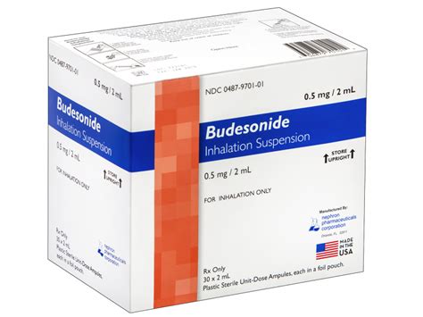 Budesonide Inhalation Suspension 0.5 mg/2 mL, 2 mL Nephron Pharmaceuticals Corporation (RX ...