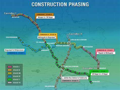 a map showing the location of construction phases