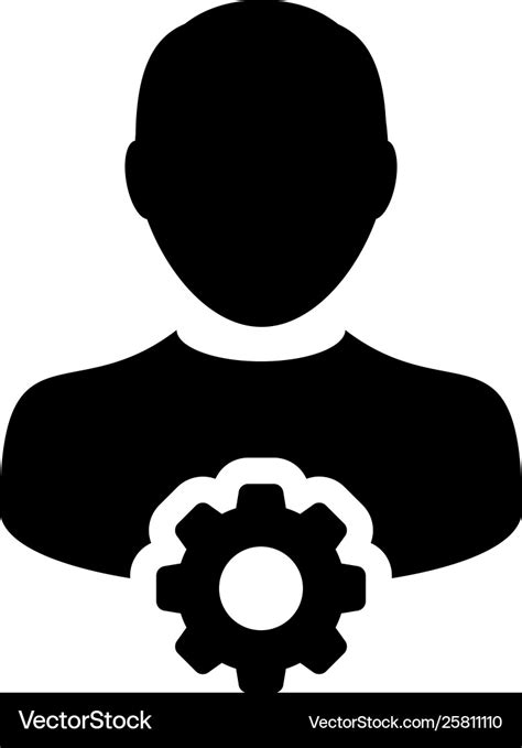 Admin icon male person profile avatar with gear Vector Image