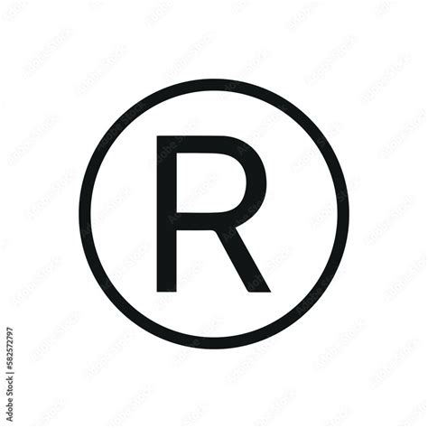 R REGISTERED TRADEMARK SYMBOL. logo R. icon. vector. symbol. sign. R in a circle Stock Vector ...