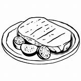 Steak And Potatoes Dinner Coloring Page · Creative Fabrica sketch template