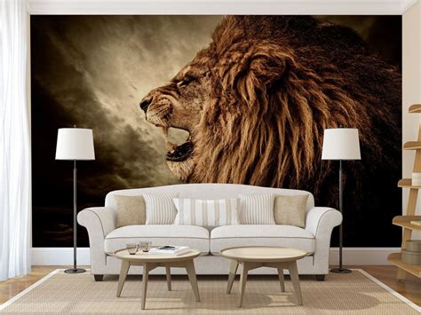 Lion head wall mural self adhesive photo mural | Etsy in 2021 | Wall murals, Photo mural ...