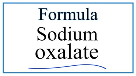 How to Write the Formula for Sodium oxalate - YouTube