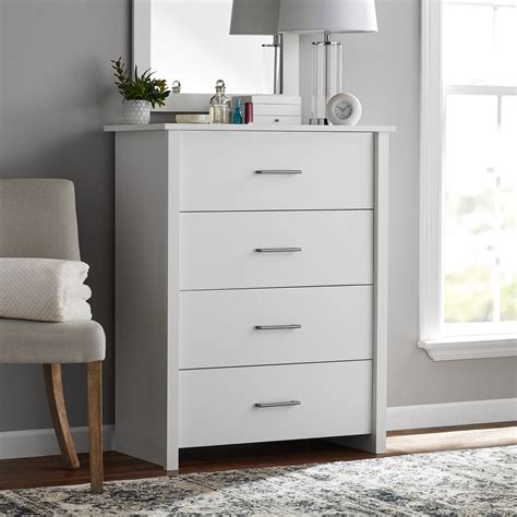 Mainstays Hillside 4-Drawer Dresser, Soft White Finish - Walmart.com