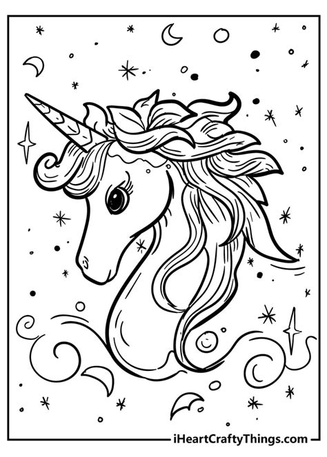 Cute Unicorn Head Coloring Pages