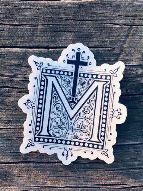 Marian Cross Decal Catholic Sticker vintage style | Etsy