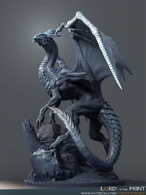 Young White Dragon 3D model 3D printable | CGTrader