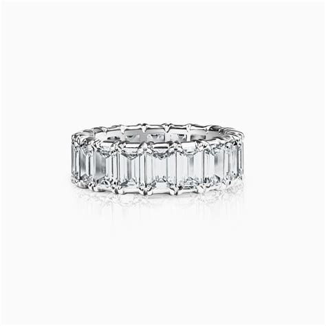 Lab-grown Emerald Cut Diamond Eternity Band, 18k White Gold