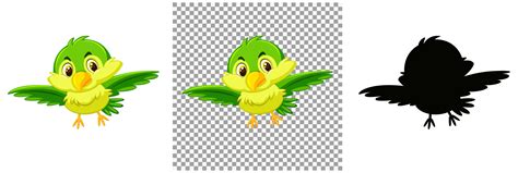 Cute green bird cartoon character 1541520 Vector Art at Vecteezy