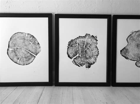 Grand Tetons, Alaska Art, Wyoming Art, Idaho Art, Tree Ring Art, Woodcut print, Biology Gifts ...