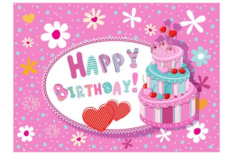 Greeting card "Happy Birthday" ~ Illustrations ~ Creative Market