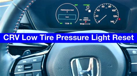 2023 - 2024 Honda CRV Reset Low Tire Pressure light / TPMs calibration - YouTube