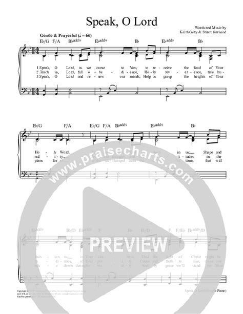 Speak O Lord Sheet Music PDF (Keith & Kristyn Getty) - PraiseCharts