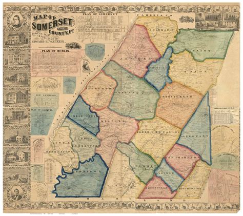 Somerset County Pennsylvania 1860 Old Wall Map With Homeowner Names Reprint - Etsy