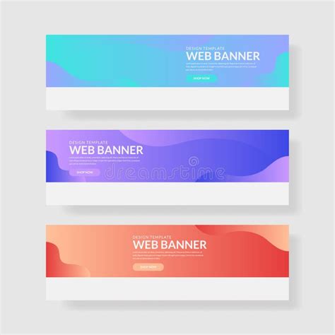 Website Banner Ui Ux. Colorful Geometric Background. Fluid Shapes with Trendy Gradients Stock ...