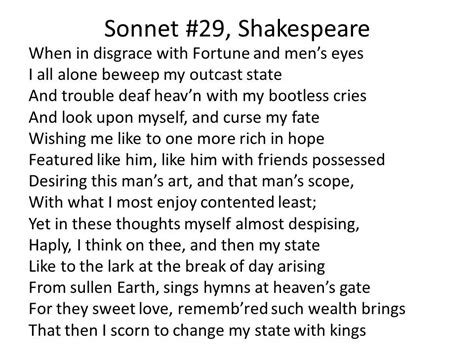 parancs követség Szakképzett shakespeare sonnet 29 idegenkedés Elkerülhetetlen Kiegyenesedik