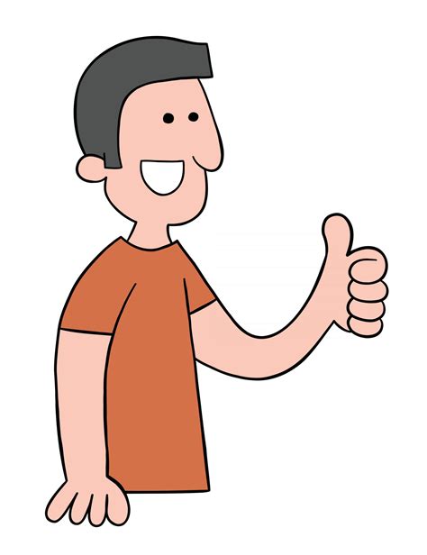 Cartoon Man Giving Thumbs Up Vector Illustration 2695348 Vector Art at Vecteezy