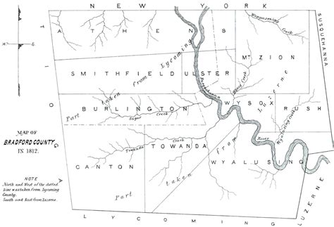 Bradford County, Pennsylvania 1812 Map - chanur.com