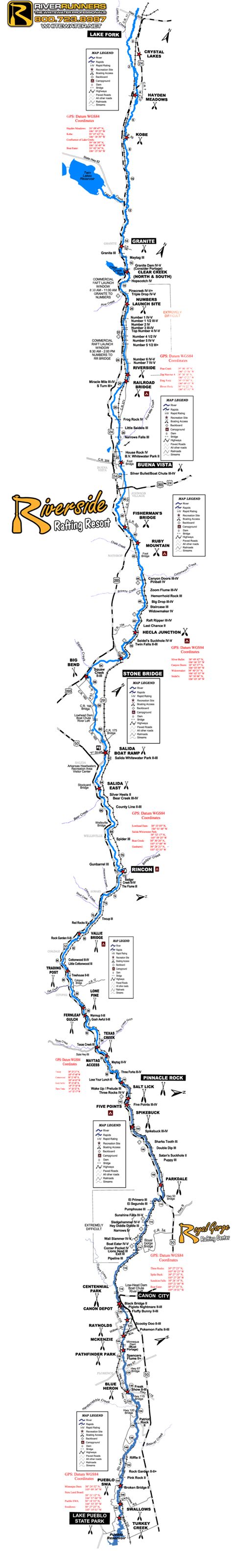 Arkansas River Map | White Water Rafting Arkansas | Arkansa River