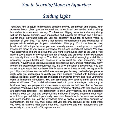 Scorpio Sun/Aquarius Moon - Guiding Light | Aquarius sun scorpio moon ...