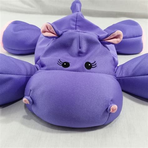 Hippopotamus Plush Microbead Purple Pink Hippo Stuffed Animal Squishy ...