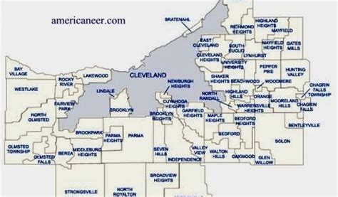 Map Of Cleveland Ohio Suburbs - Tourist Map Of English