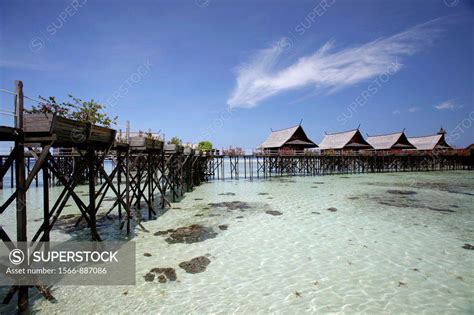 Kapalai resort at Kapalai Island, Borneo, Malaysia - SuperStock