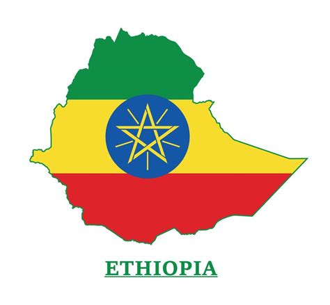 Ethiopia National Flag Map Design, Illustration Of Ethiopia Country ...