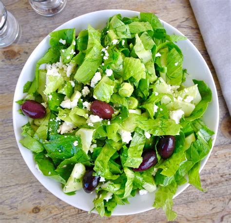 Classic Greek Green Salad with Feta – Maroulosalata - OliveTomato.com