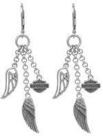 Ladies Harley-Davidson ® Sterling Silver Multi-Wing Dangling Angel Wing Earrings HDE0219 ...