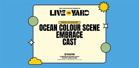 Ocean Colour Scene - Live From The Yard tickets | Zebedee's Yard | Ticketek UK