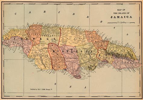 Antique map of Jamaica from 1901 - jamaica • mappery