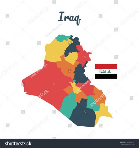 Colorful Map Iraq Flag Iraq Vector Stock Vector (Royalty Free ...