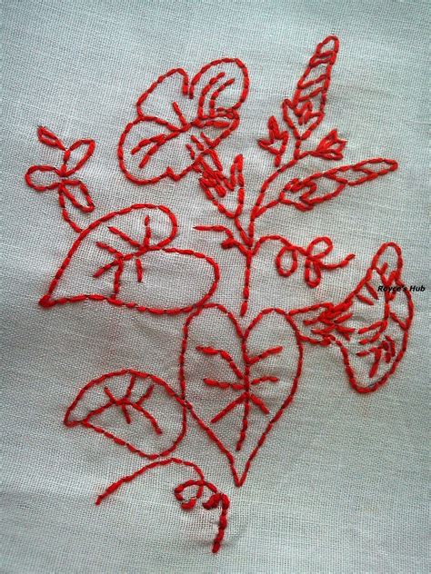 Royce's Hub: Basic Embroidery Stitches : Back Stitch in Redwork Embroidery