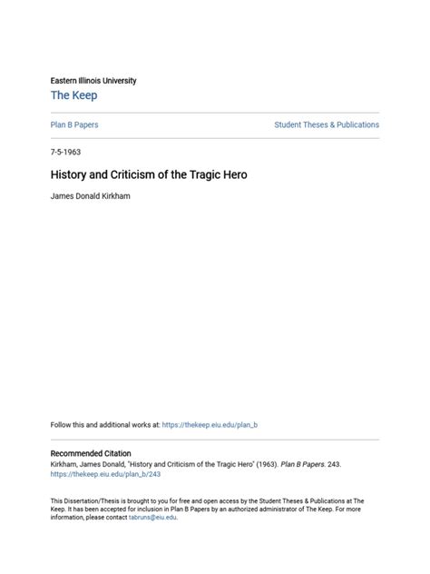 History and Criticism of The Tragic Hero | PDF | Tragedy | William Shakespeare