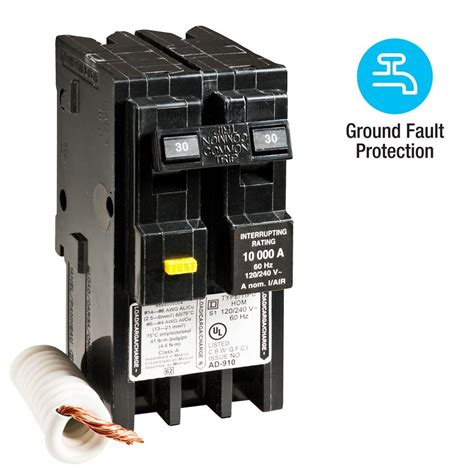 Square D Homeline 30 Amp 2-Pole GFCI Circuit Breaker-HOM230GFIC - The ...