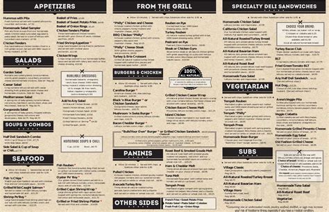 Village Deli and Grill menus in Wake Forest, North Carolina, United States