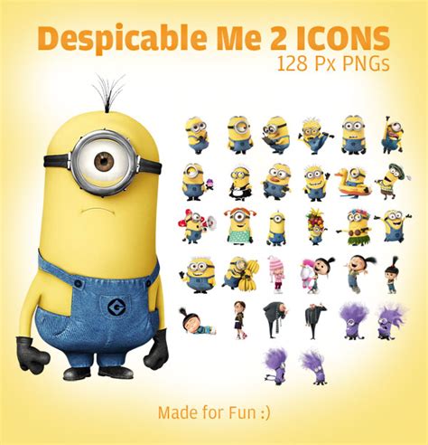 32 Despicable Me 2 minion Icons PNG - Free Vector Site | Download Free Vector Art, Graphics