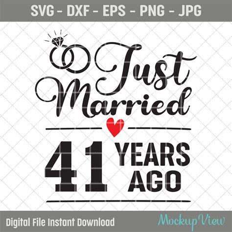 Just Married 41 Years Ago SVG 41st Wedding Anniversary Gift - Etsy