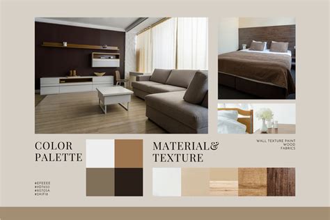 Interior Design in Wood Colors Palette Online Mood Board Template - VistaCreate