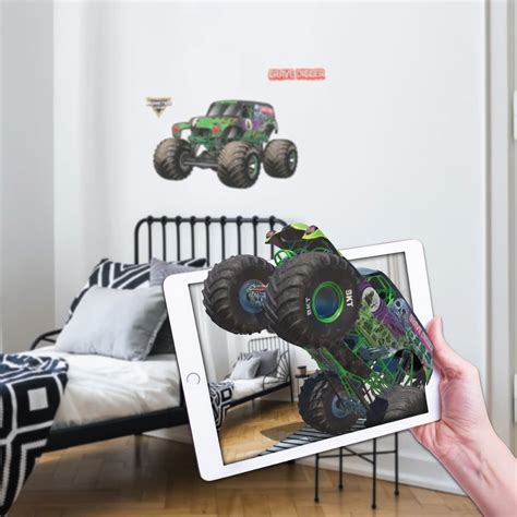 Buy WALL PALZMonster Jam Grave Digger Wall Decal - Monster Jam Wall Stickers with 3D Augmented ...