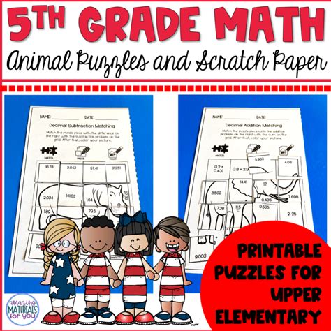 Fifth Grade Math Printable Puzzles | Made By Teachers