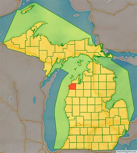 Map of Benzie County, Michigan - Thong Thai Real