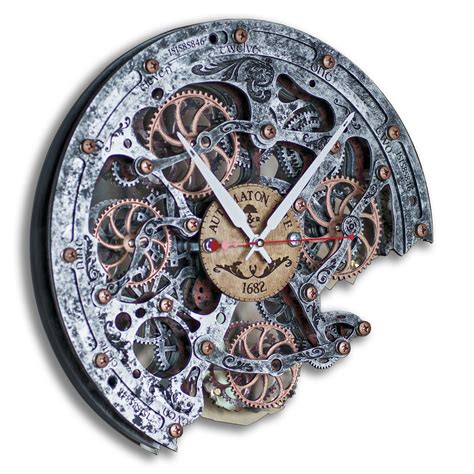 Steampunk Wall Clock Moving Gears Skeleton Wall Clock Hancrafted With ...