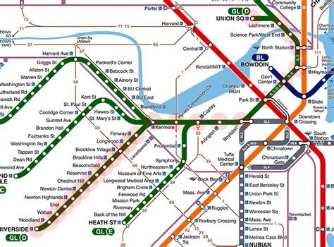 Green Line D Branch map - Boston subway