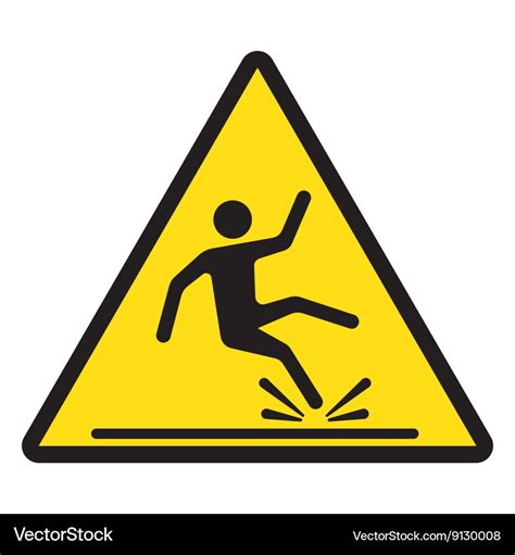 Wet floor caution sign Royalty Free Vector Image