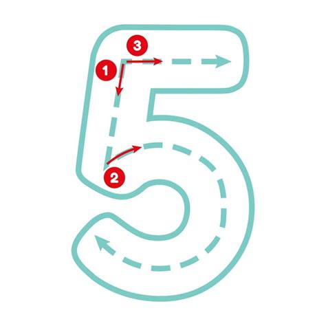 Premium Vector | Write number five with tracing guide outline number ...